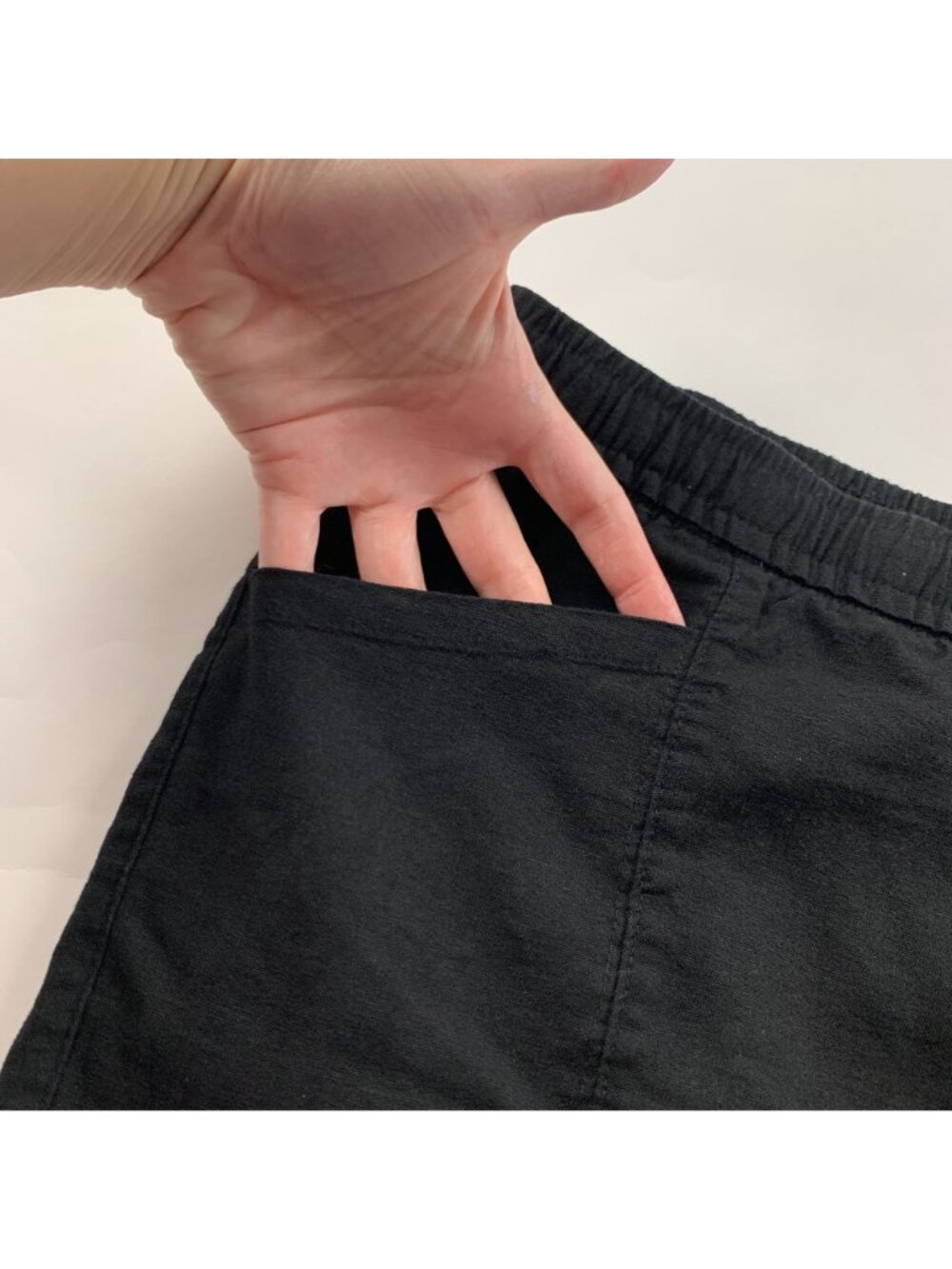 Old Navy Black Linen Blend High Rise Pull On Shorts XL - Picture 2 of 6